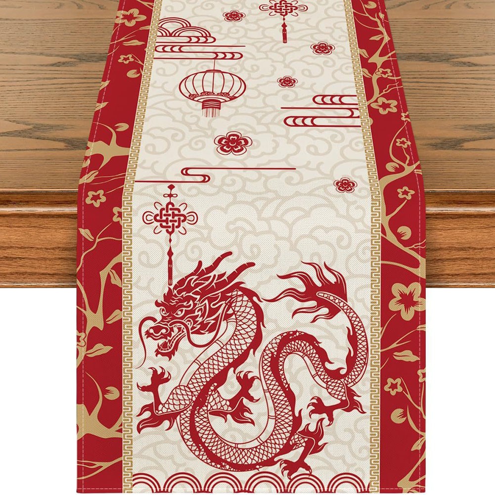 Enhance your Home Decor with Dragon Happy New Year Table Runner 13x72 Inch - Picture 34 of 45