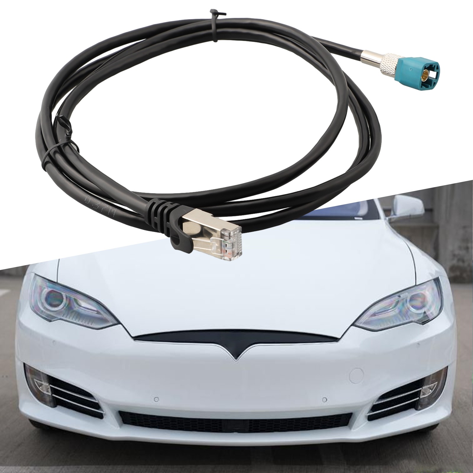 Cavo Diagnostico Per Tesla Model S E Model X – 2,4 M, RJ45 A Fakra HSD, Sostituisce 1137658-00-C E 1013230-00-A
