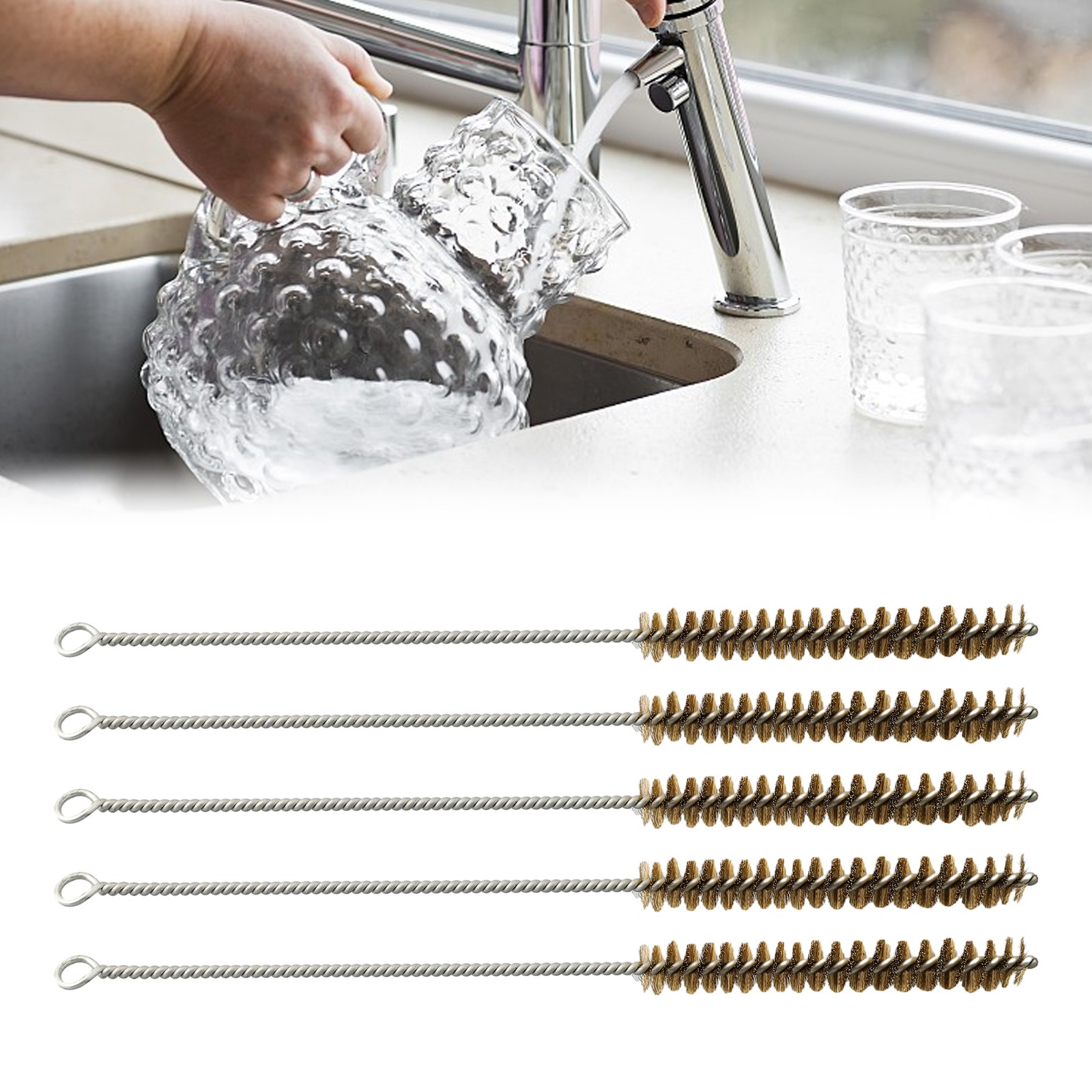 10mm 30mm Diameter Stainless Steel Wire Tube Pipe Cleaning Brush Pack of 5 - Picture 31 of 57