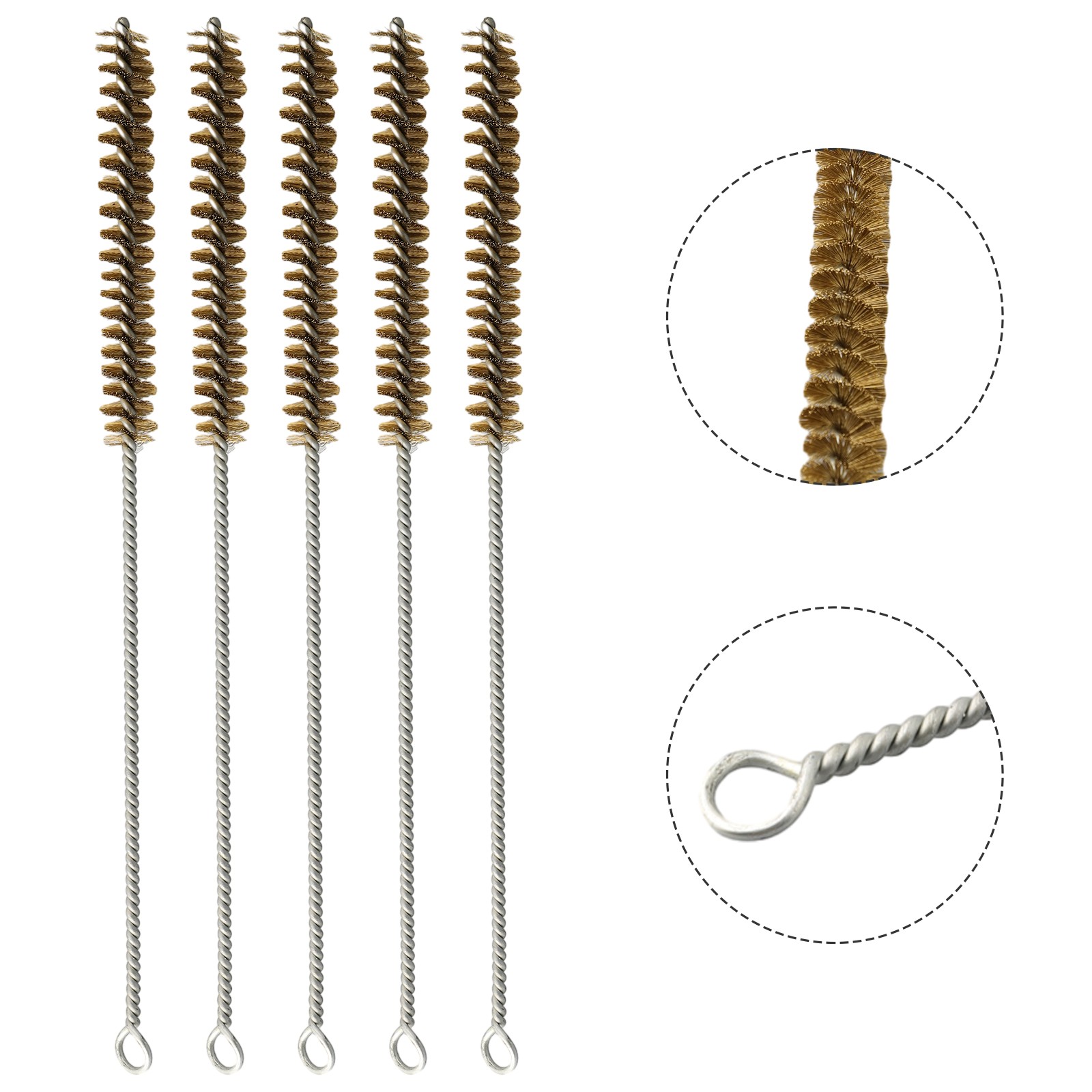 10mm 30mm Diameter Stainless Steel Wire Tube Pipe Cleaning Brush Pack of 5 - Picture 30 of 57