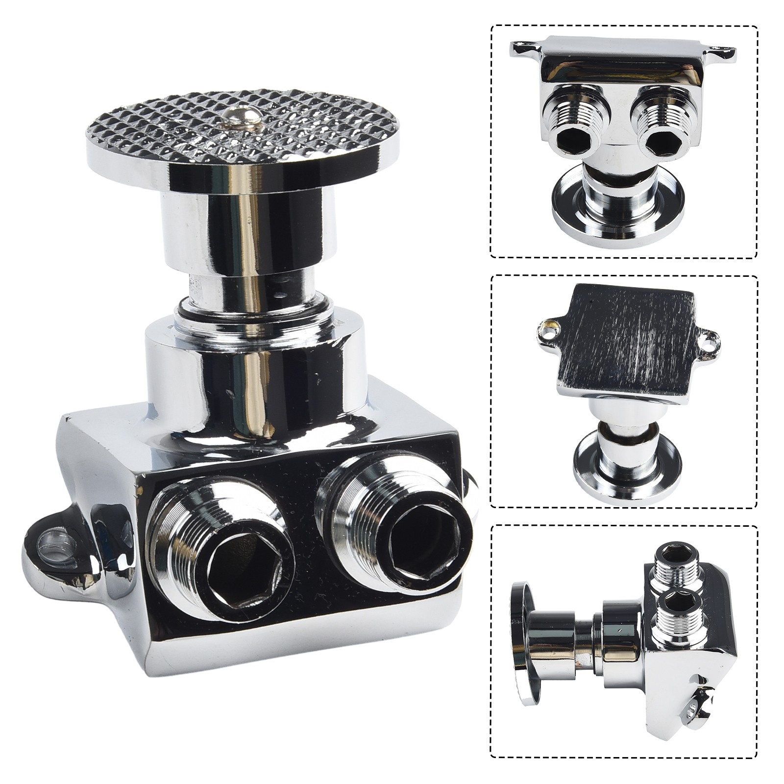 Fußpedal Für Wasserhahn – Zinklegierung, Silber, 1/2" Anschluss, Für öffentliche Waschräume