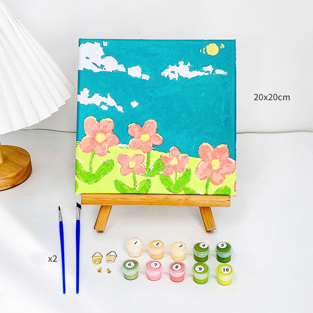Achieve Color Coverage with Flowers Painting By Numbers Oil Painting Kit - Picture 13 of 13