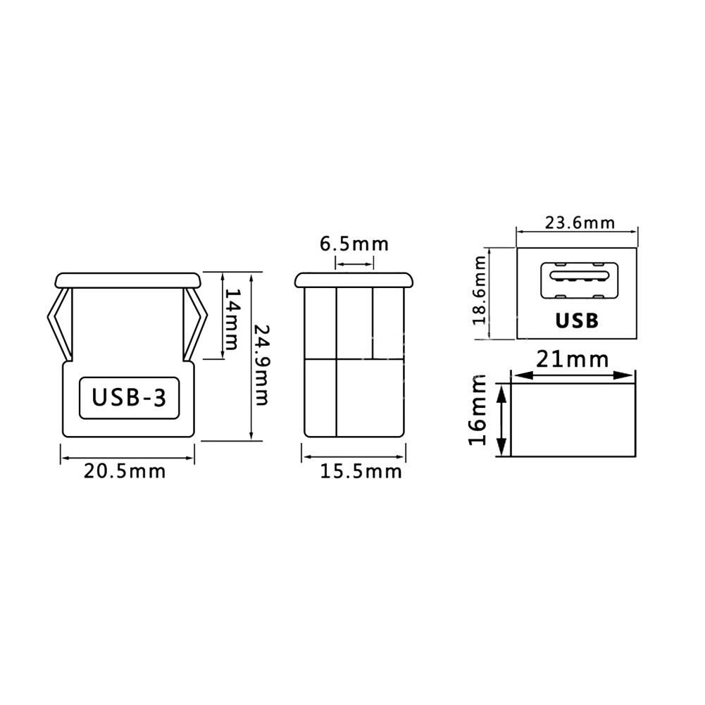 USB -Ladeanschluss USB -Ladeanschluss SM Weibliche Sockel USB -Ladeanschluss - Produktbild 9
