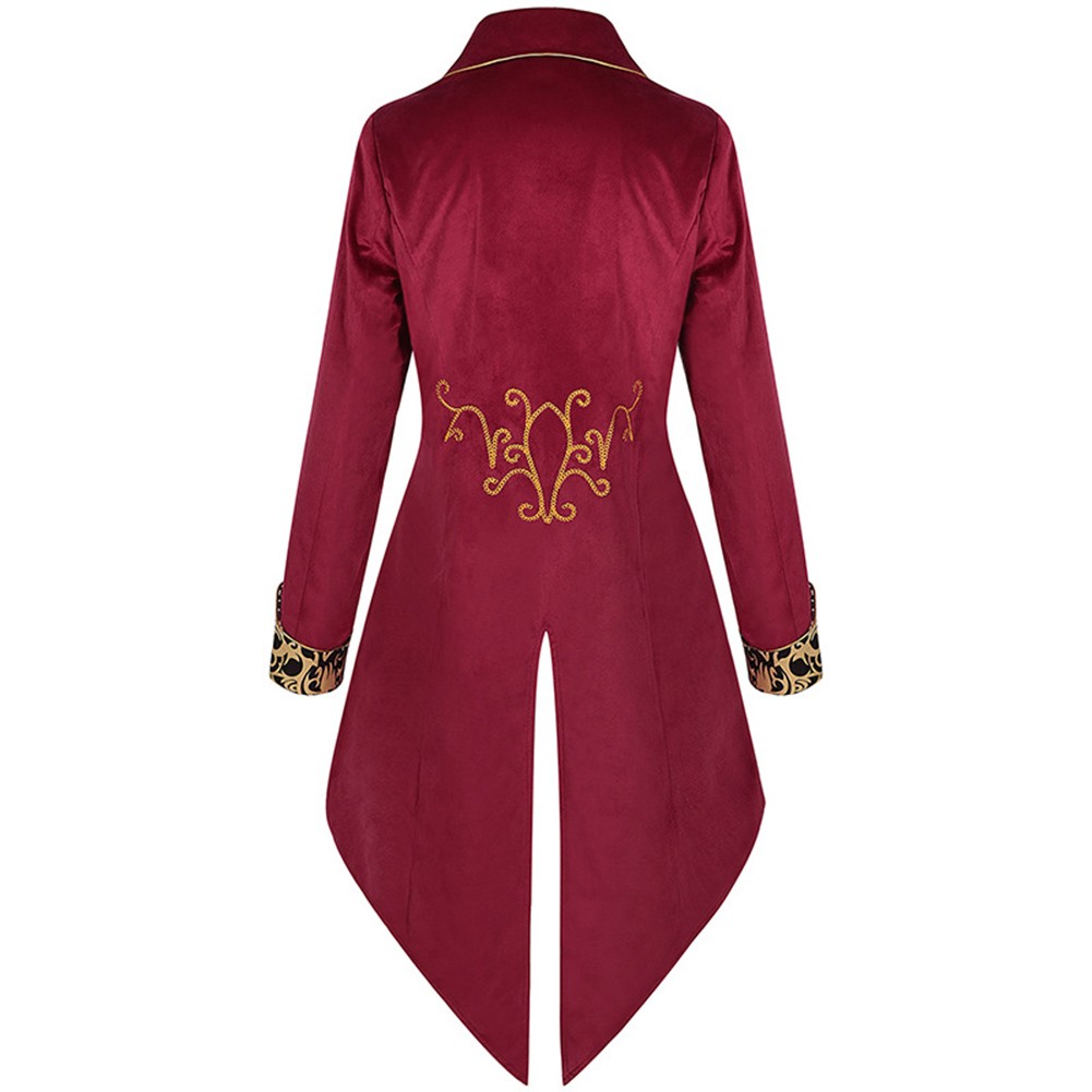 Steampunk Gothic Victorian Tailcoat for Men Renaissance Costume Medieval Coat - Picture 33 of 38