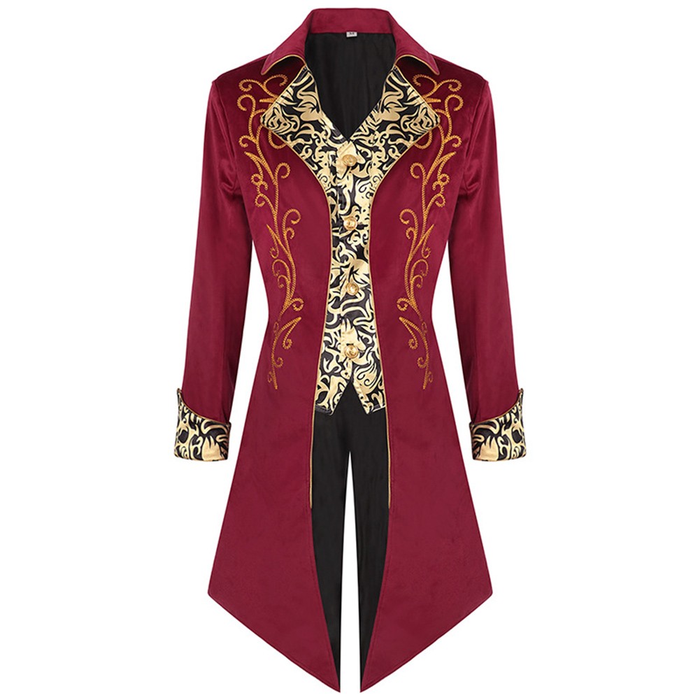 Steampunk Gothic Victorian Tailcoat for Men Renaissance Costume Medieval Coat - Picture 35 of 38