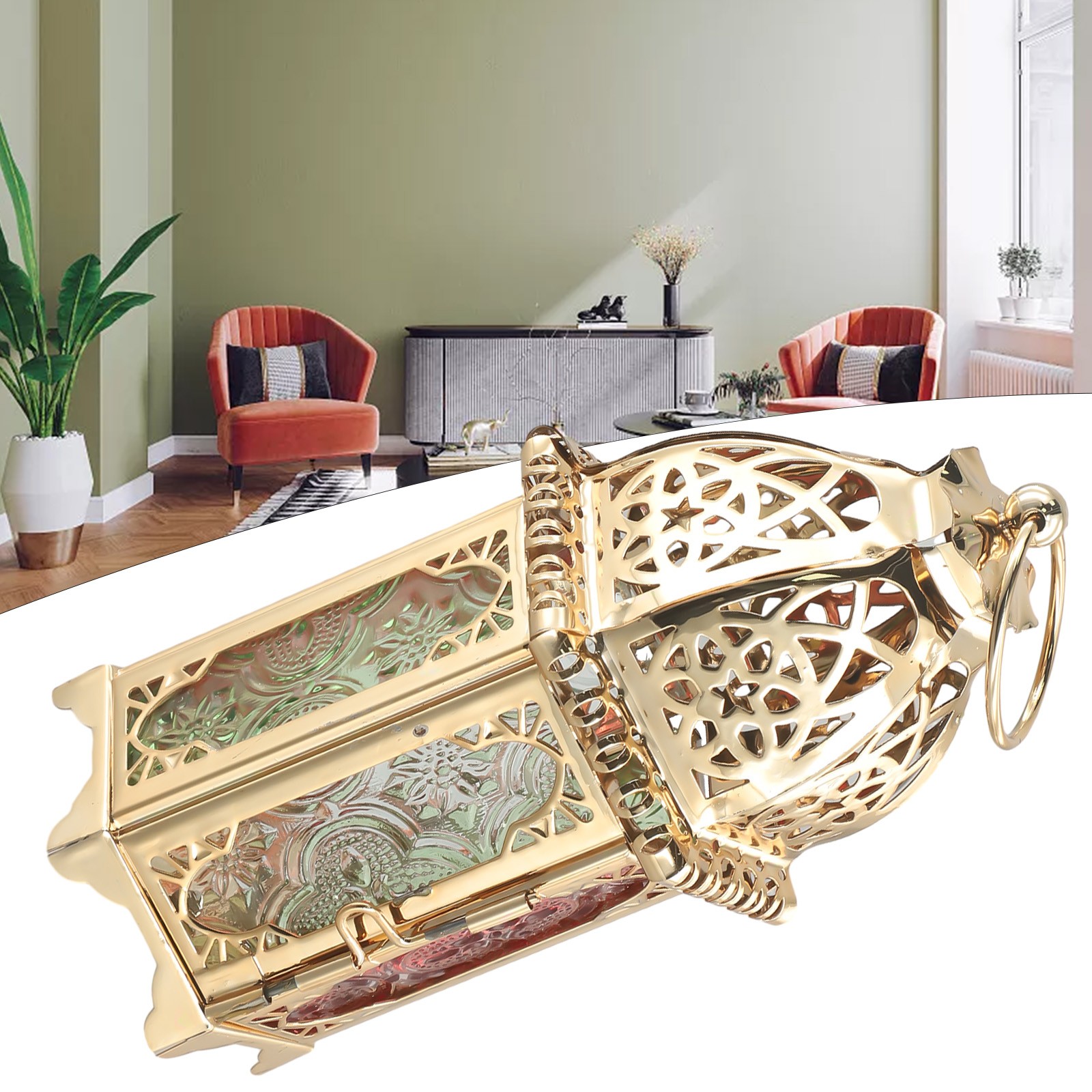 Indain Moroccan Large Iron Tonal Tall Glass Lanterns Tealight Holder Garden Home - Picture 19 of 29