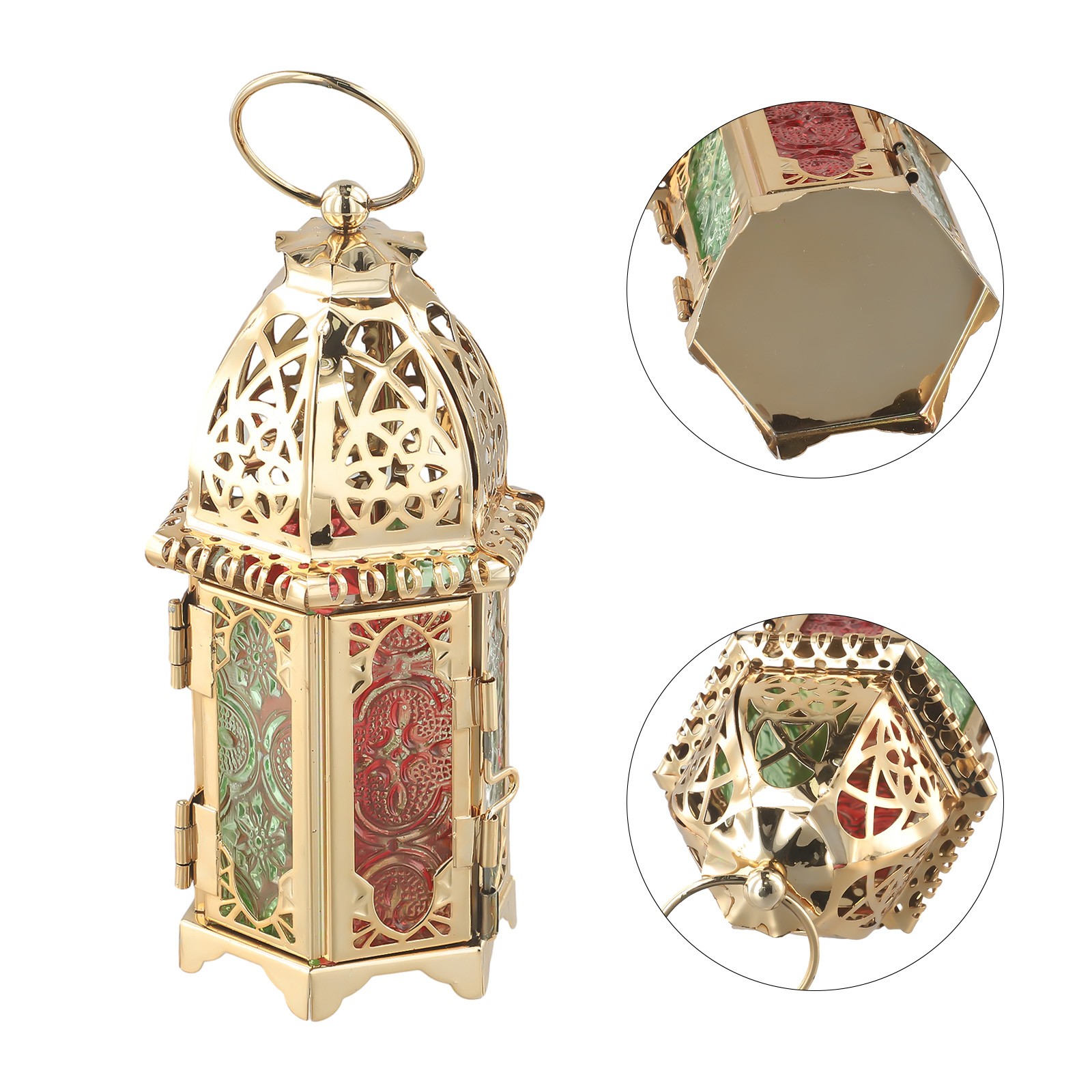 Indain Moroccan Large Iron Tonal Tall Glass Lanterns Tealight Holder Garden Home - Picture 12 of 29