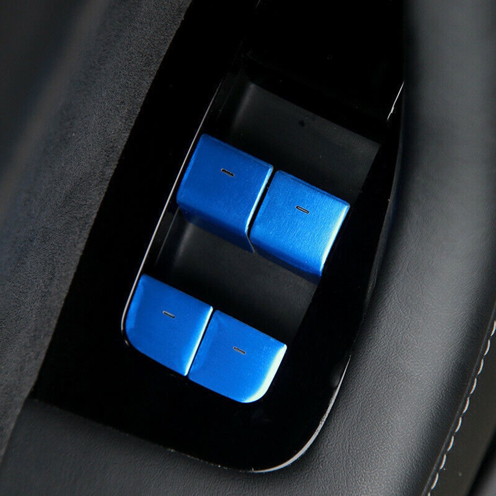 Protect Keys with Blue Car Door Lift Button Switch Sticker Trim Decals