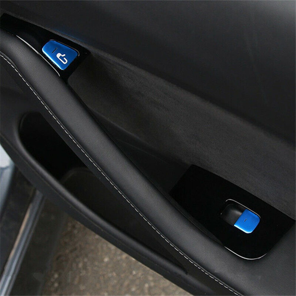 Protect Keys with Blue Car Door Lift Button Switch Sticker Trim Decals