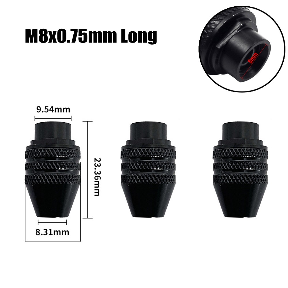 Light Brightness Keyless Three Jaw Drill Chuck Accessory Bits Black Oxide Finish