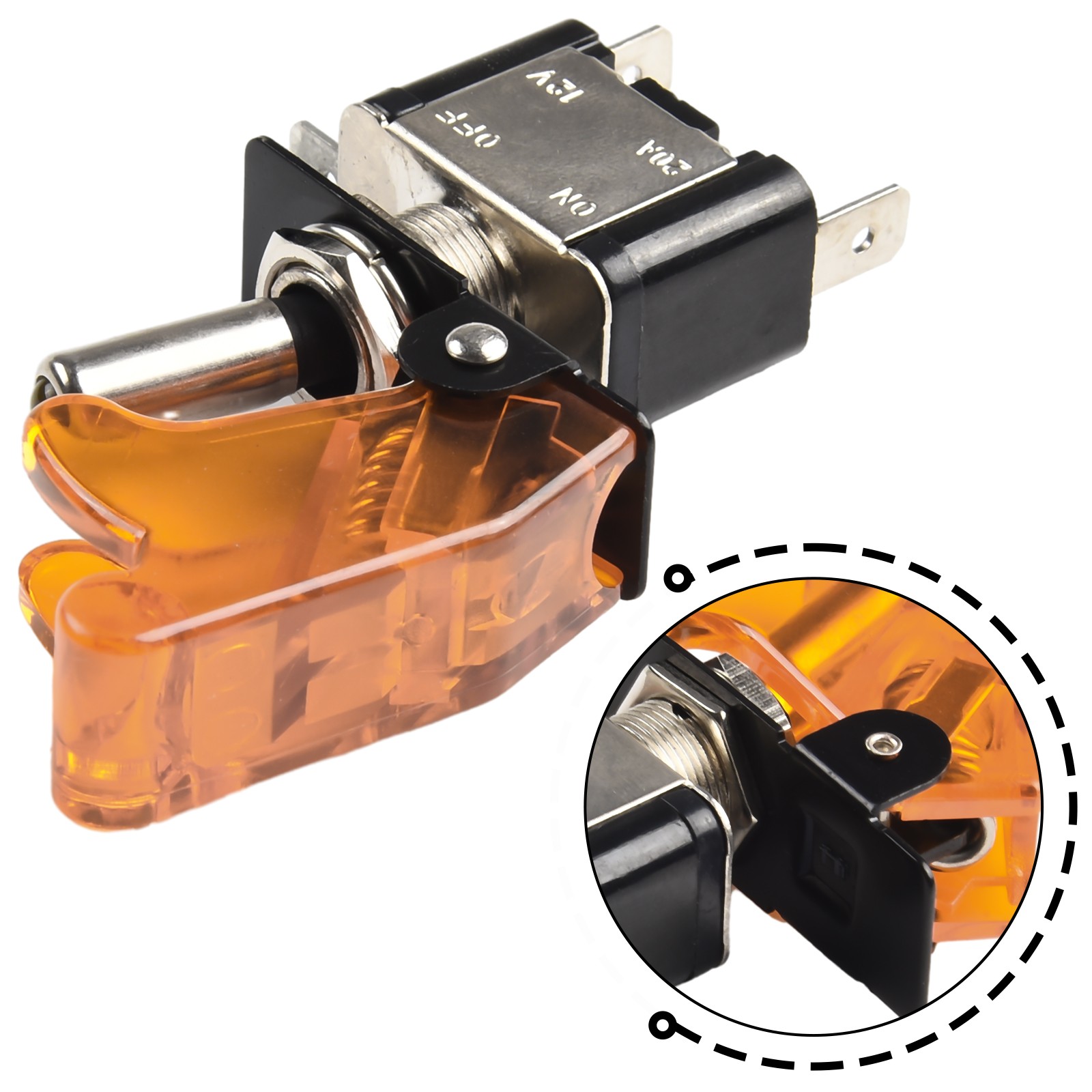 Toggle Switch ASW07D LED Lighted Cover 12V 20A for Vehicle Accessories - Picture 47 of 67