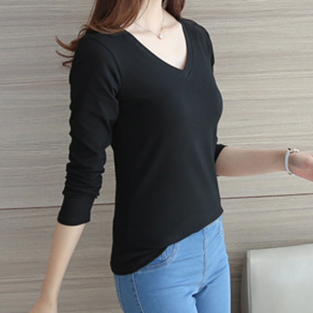 Stilvoll Einkaufen T-Shirt Zur Seite Fahren Damen Langarm Schlank Sexy - Picture 23 of 32