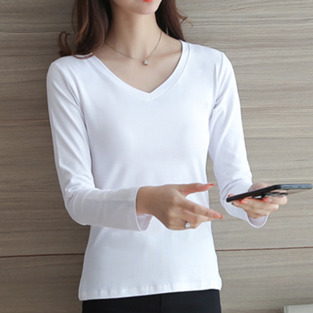 Stilvoll Einkaufen T-Shirt Zur Seite Fahren Damen Langarm Schlank Sexy - Picture 17 of 32