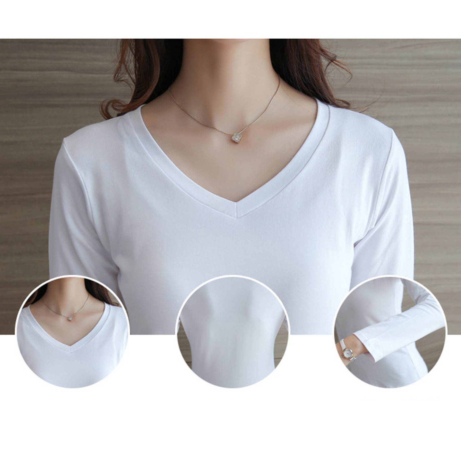 Stilvoll Einkaufen T-Shirt Zur Seite Fahren Damen Langarm Schlank Sexy - Picture 14 of 32