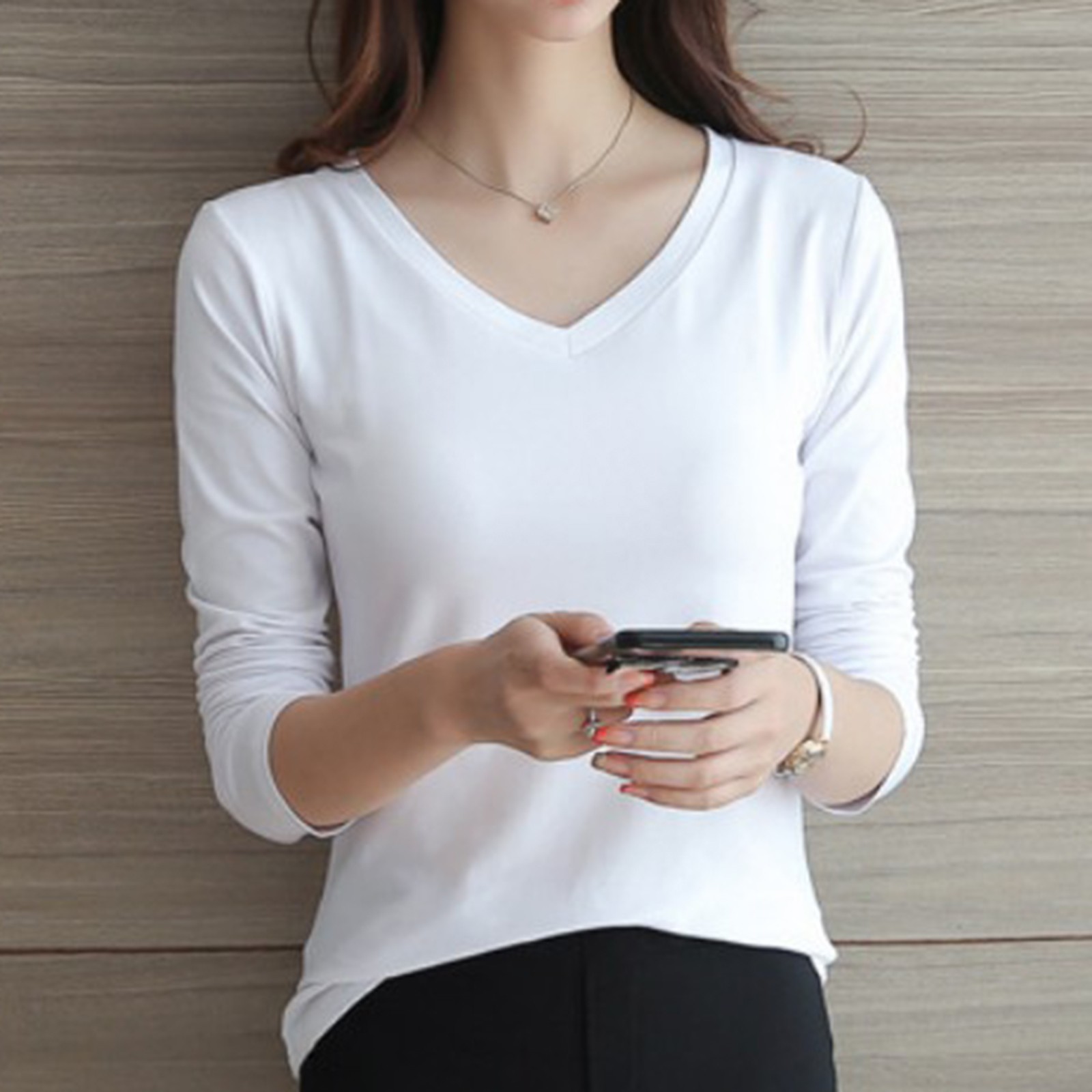 Stilvoll Einkaufen T-Shirt Zur Seite Fahren Damen Langarm Schlank Sexy - Picture 13 of 32