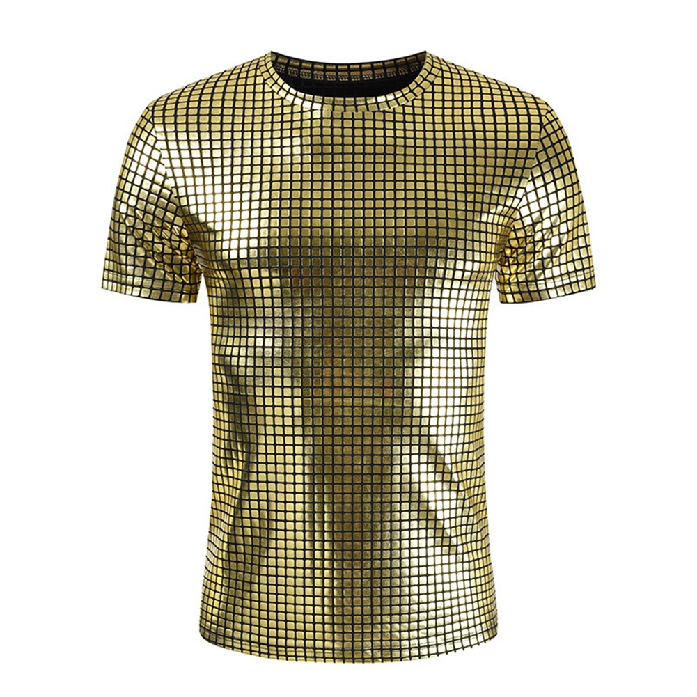 Neu Stilvoll Strand Täglich T -Shirt Pailletten -T -Shirt Kurzarm Männer - Bild 13 von 13