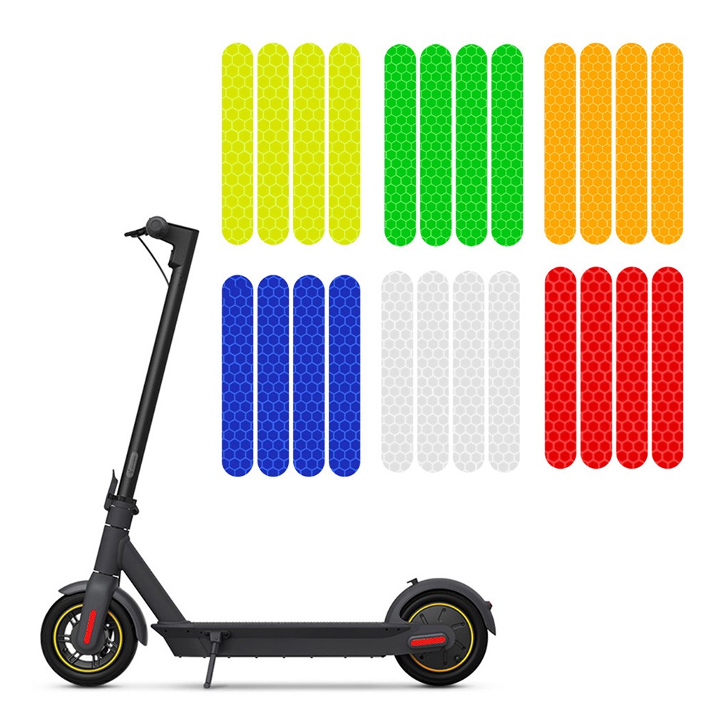 Lot De 4 Autocollants Réfléchissants Pour Trottinette Xiaomi M365 Pro – Sécurité Visibilité Nuit, Rouge, PVC