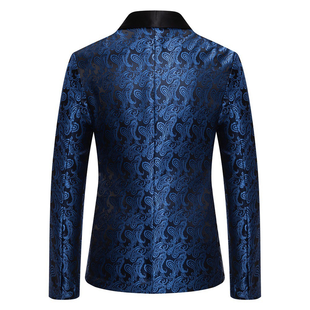 Stoff Blazer Jacquard Kausal Kontrastfarbe Kragen Luxusdesign Männer Party - Bild 15 von 39