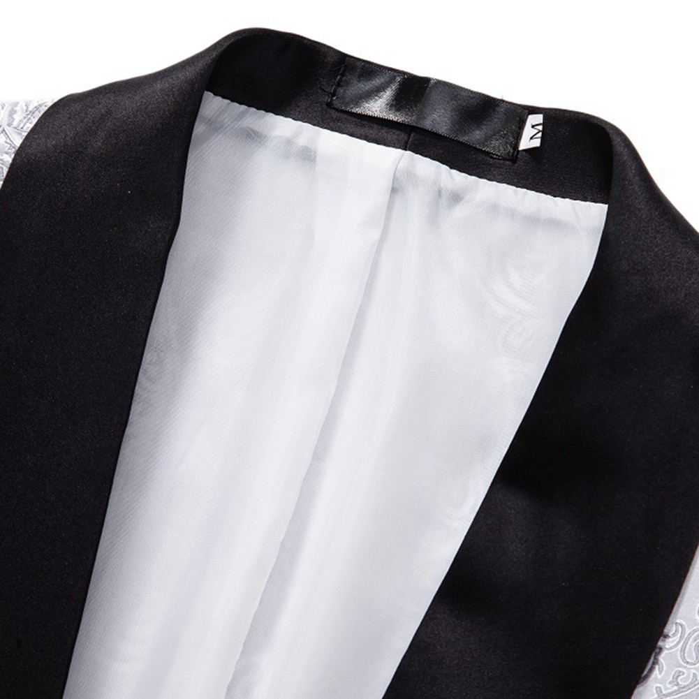 Stoff Blazer Jacquard Kausal Kontrastfarbe Kragen Luxusdesign Männer Party - Bild 39 von 39