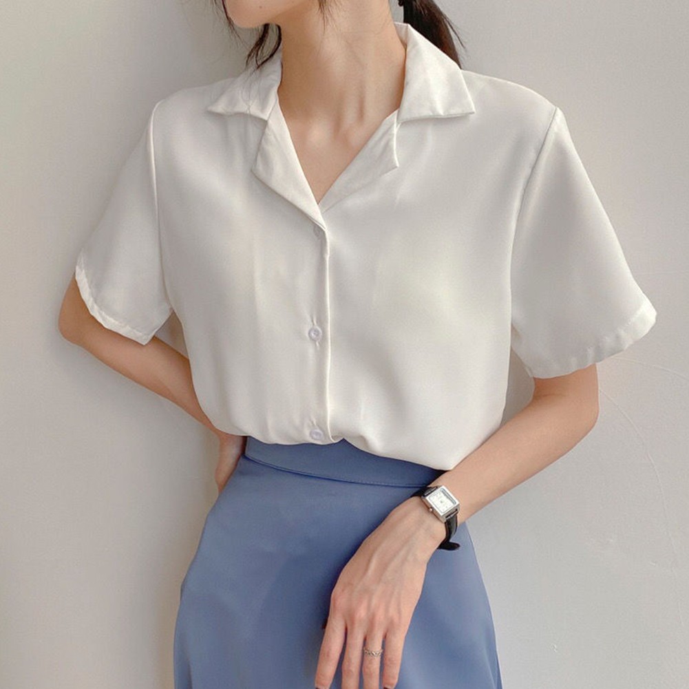Vintage Style For Women's Short Sleeve Loose Shirt Blouse for Retro Fashion - Picture 9 of 17