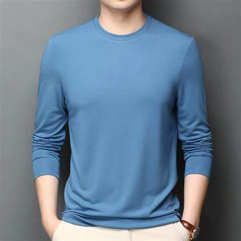 Fashion Men Solid V Neck Tee Long Sleeve Thin Slim Casual Pullover White O - Picture 19 of 19