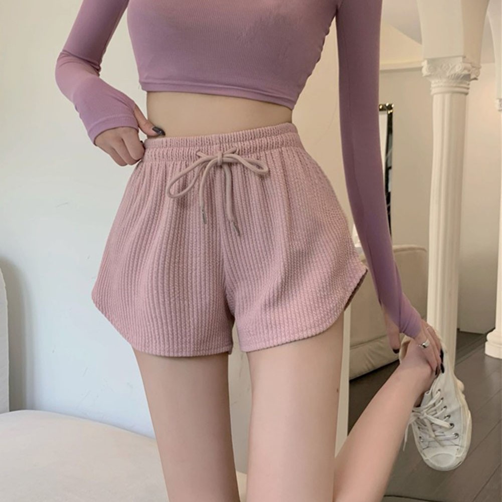 Women Shorts Drawstring Shorts Stripped Gym Fitness Women Female High Waist - Picture 18 of 45