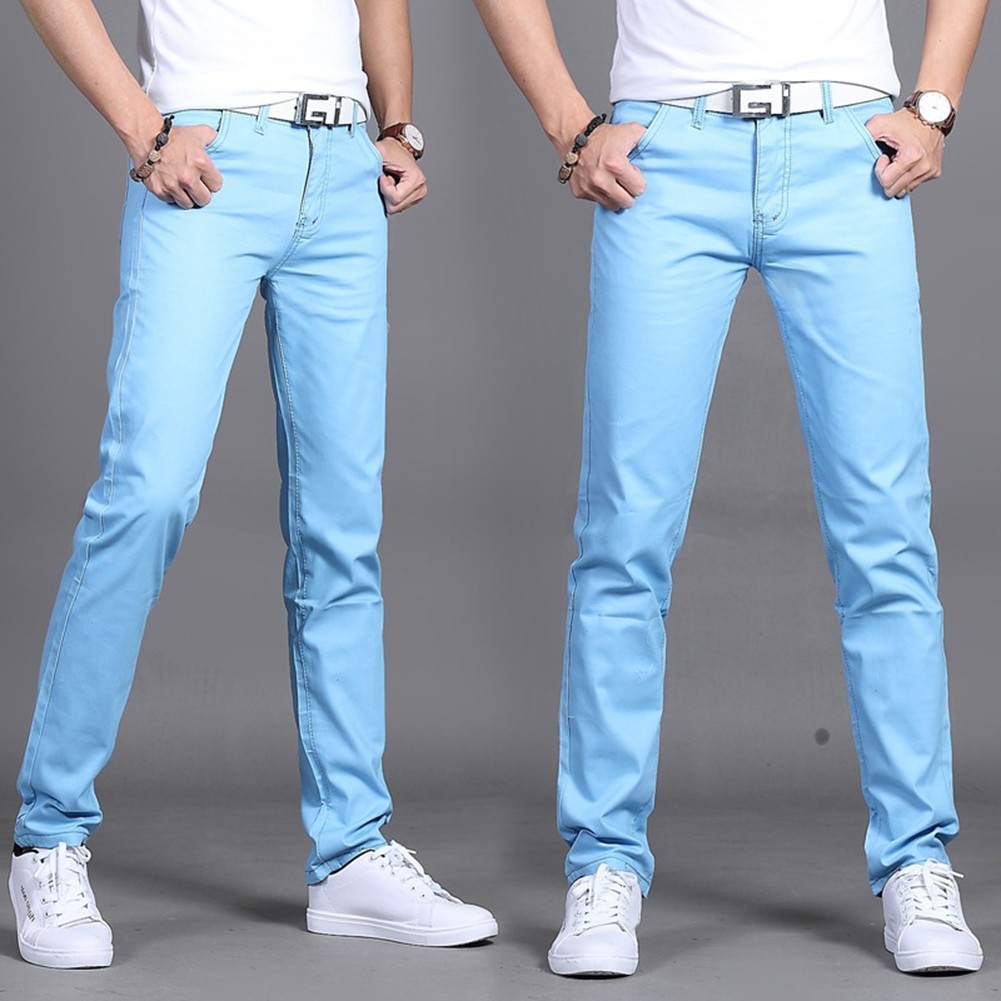 Stylish Men's Midrise Solid Straight Trousers Casual Slim Fit Chinos in Khaki - Picture 66 of 74