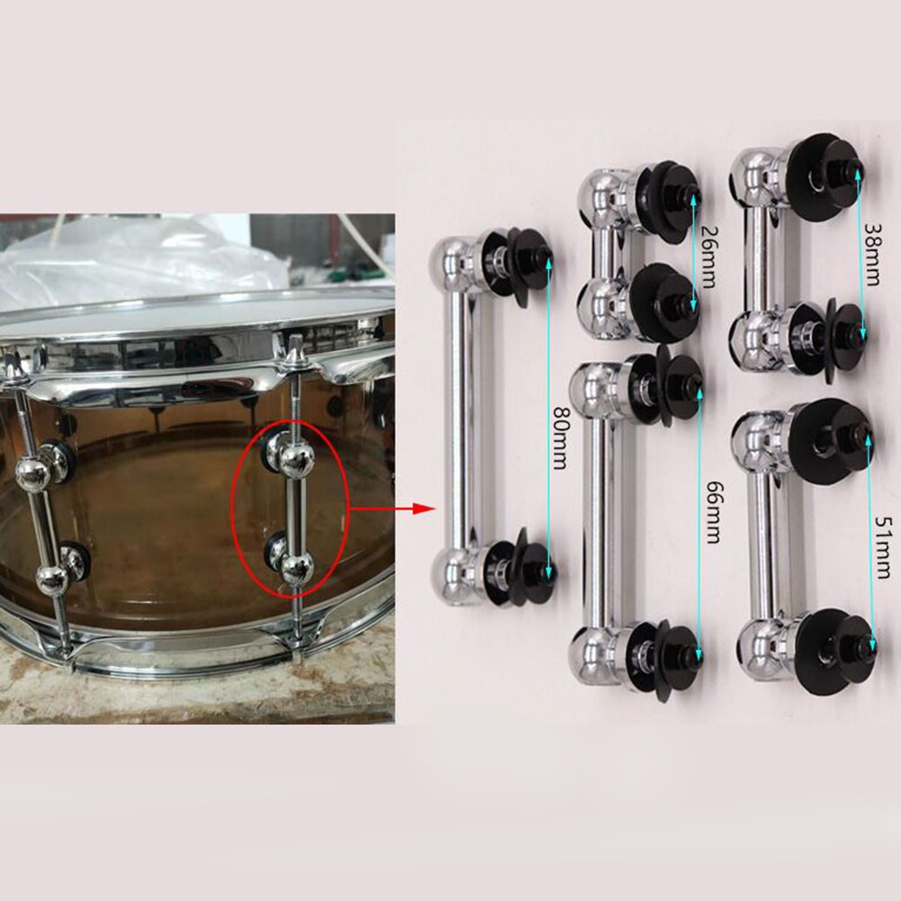Snare Drum Lugs Double End Hole Distance 26mm 38mm 51mm 66mm 80mm with Screws - Picture 32 of 88