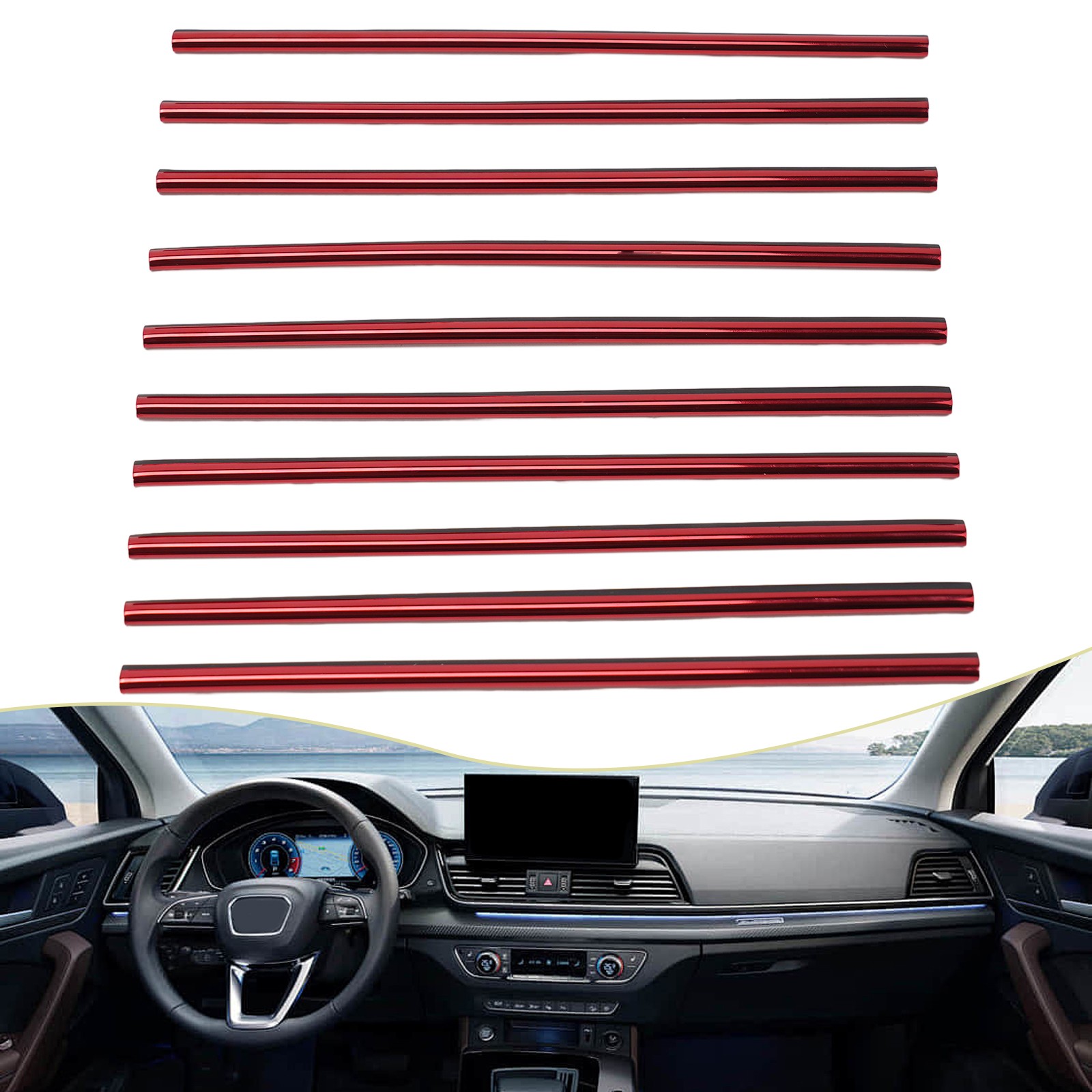 10 X Car Interior Air Conditioner Outlet Decoration Stripes/Cover Accessories