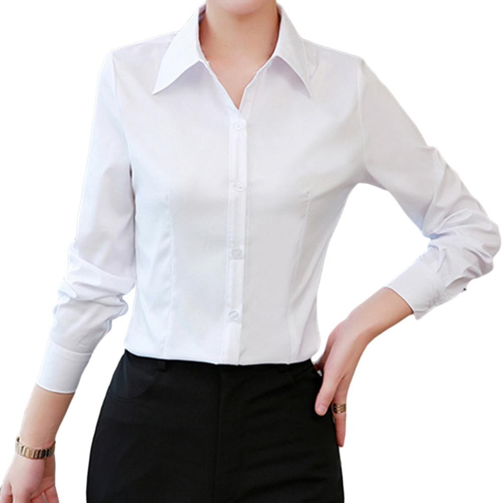 Stylish and Comfortable Slim Fit White Shirts for Women Long Sleeve Blouses