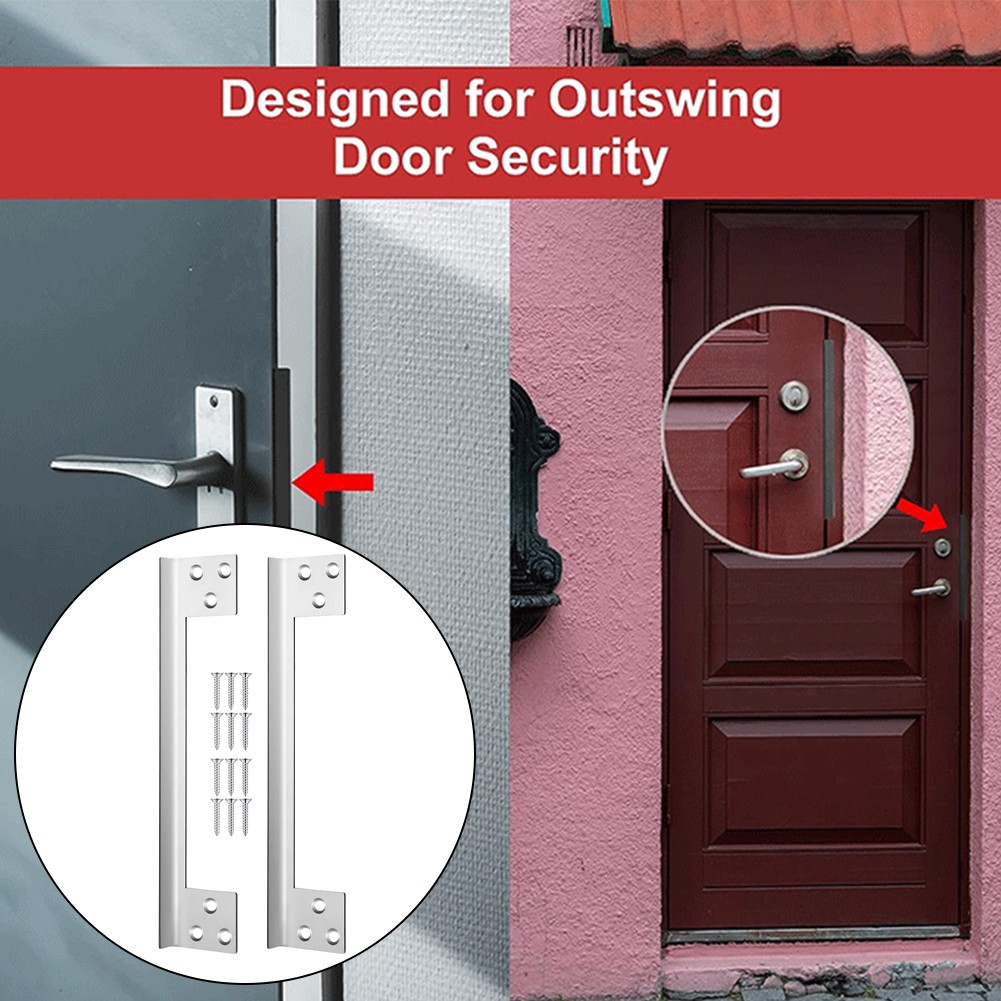 Outswing Door Security L Shaped Door Latch Guard Plate Reliable Protection