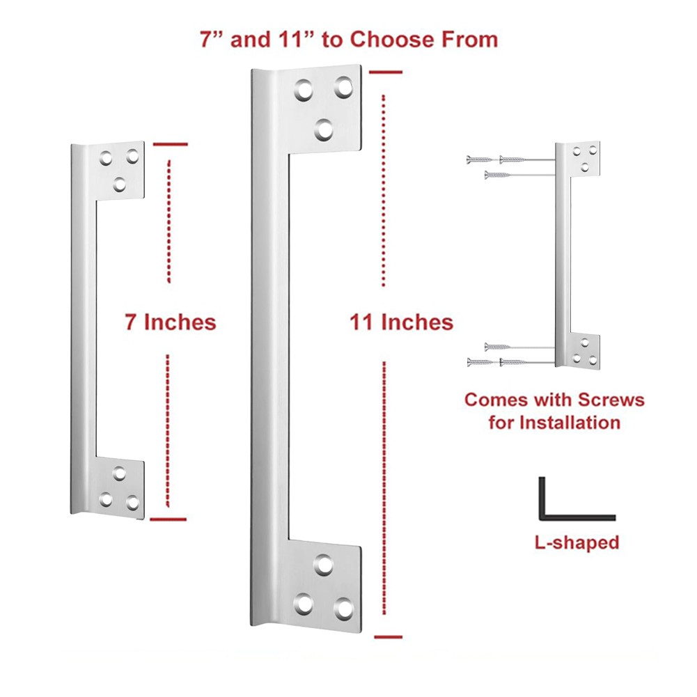 Outswing Door Security L Shaped Door Latch Guard Plate Reliable Protection