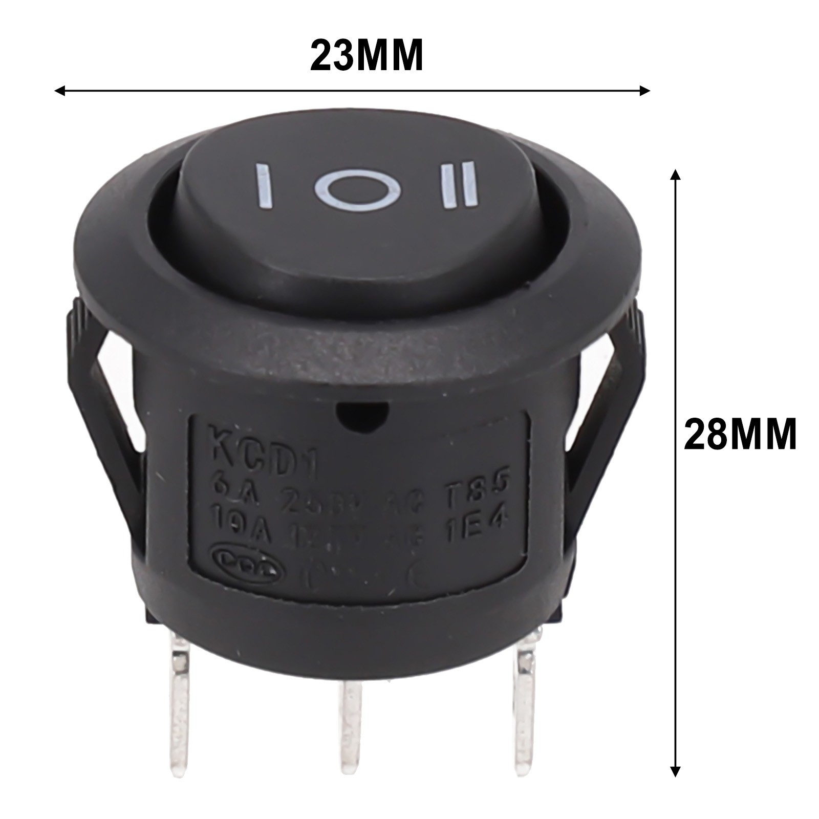 On/Off/On Rocker Switch On/Off/On Action Round SPST Contacts