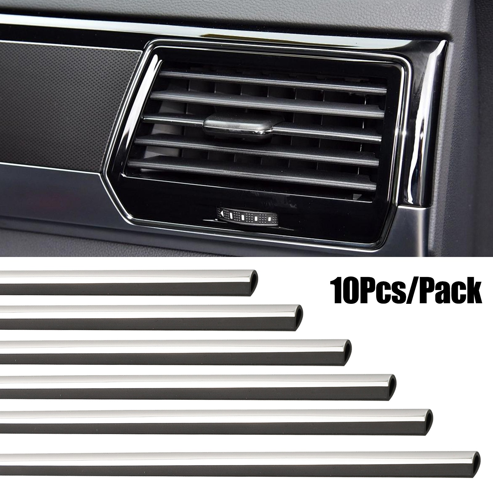 10 X Car Interior Air Conditioner Outlet Decoration Stripes/Cover Accessories