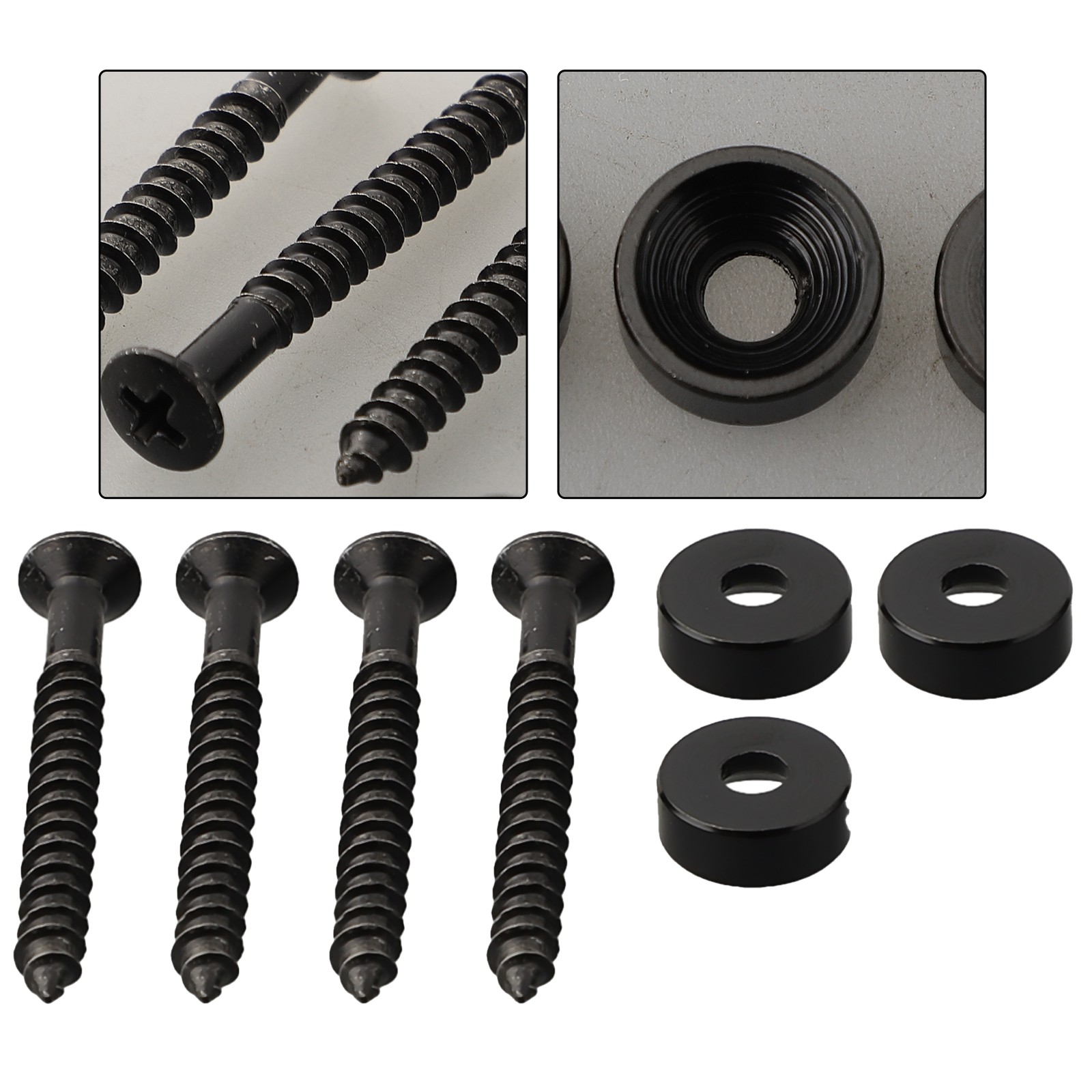 Guitar Neck Mounting Plate Bushings Ferrules Set 4pcs 14mm Diameter with Screws - Picture 26 of 35
