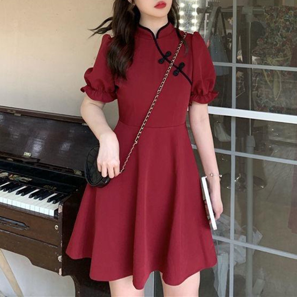 Daily Women Dress Dress Chinese Style Elegant No Elasticity Spring Vintage - Picture 14 of 24