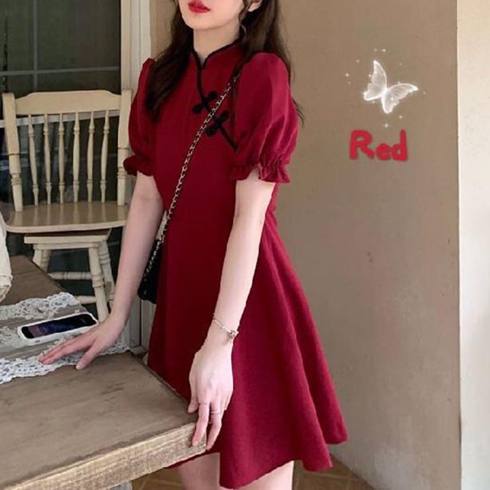 Daily Women Dress Dress Chinese Style Elegant No Elasticity Spring Vintage - Picture 13 of 24