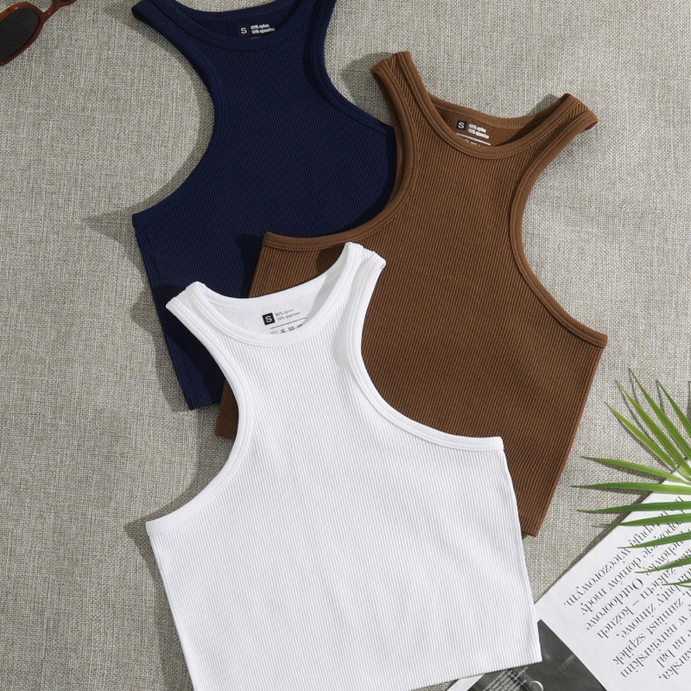 Sexy Sports Crop Top Women Fitness Yoga Tank Gym Vest Seamless Sweatshirt - Picture 18 of 32