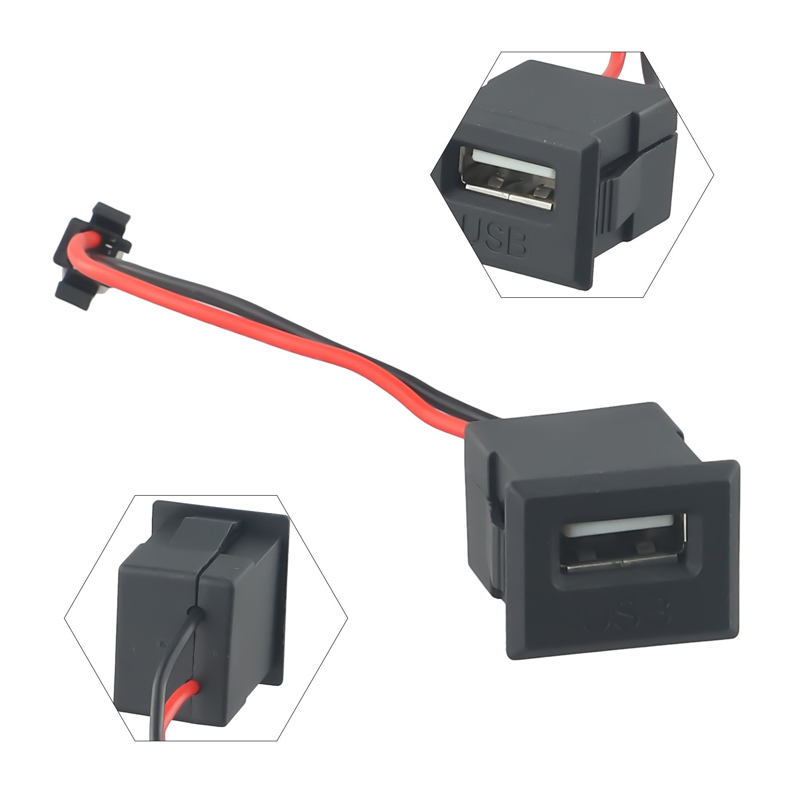 Convenient USB Female Power Connector Compact Size Fireproof Properties