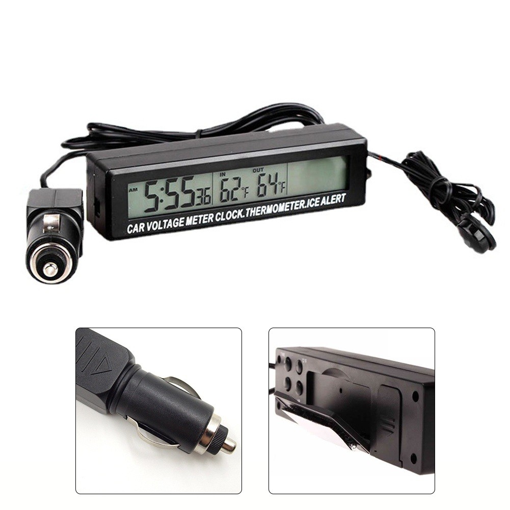 Premium Car Clock Thermometer Voltage Meter for Temperature Monitoring - Picture 16 of 17