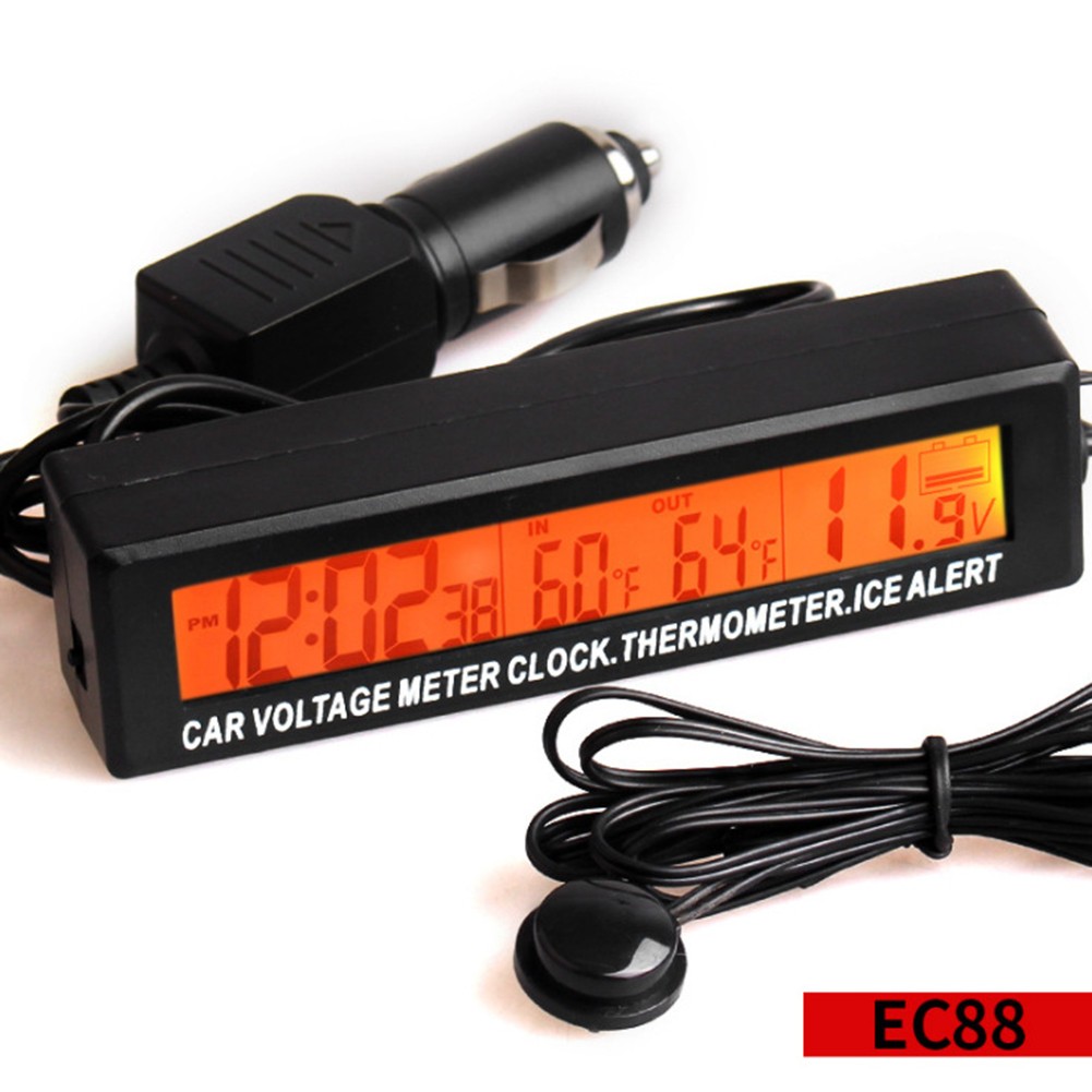 Premium Car Clock Thermometer Voltage Meter for Temperature Monitoring - Picture 8 of 17