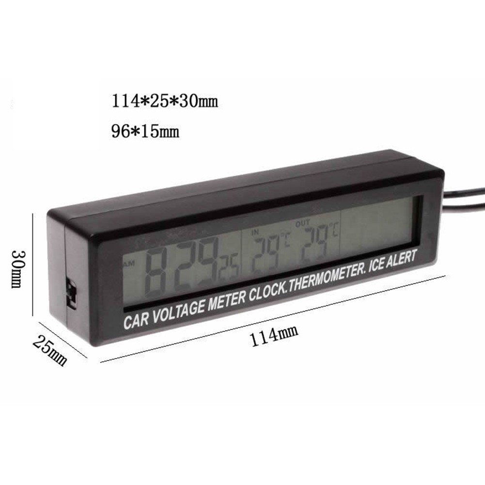 Premium Car Clock Thermometer Voltage Meter for Temperature Monitoring - Picture 10 of 17
