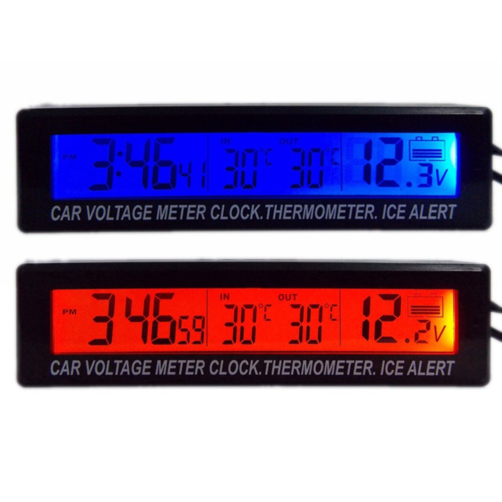 Premium Car Clock Thermometer Voltage Meter for Temperature Monitoring - Picture 12 of 17