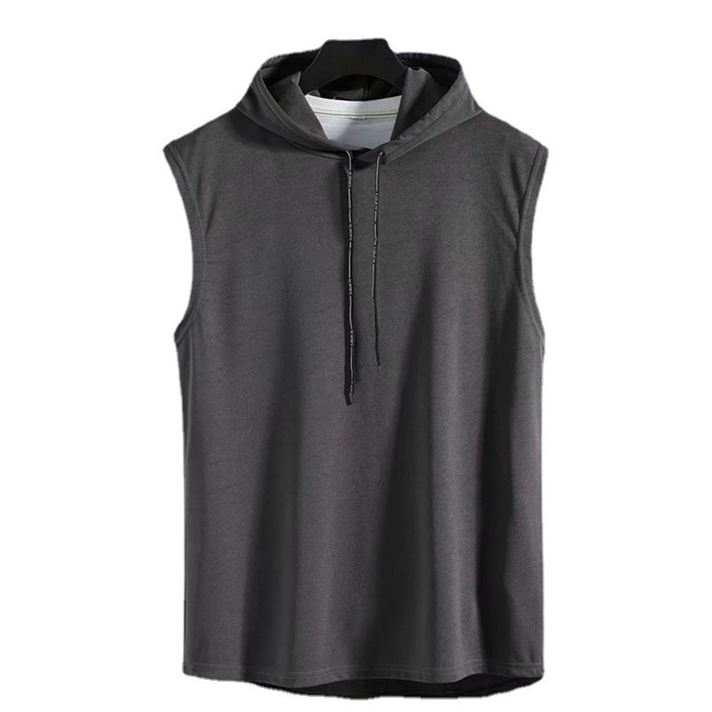 Vest Shirt Daily Bodybuilding Hooded Hoodie Muscle Polyester Sleeveless