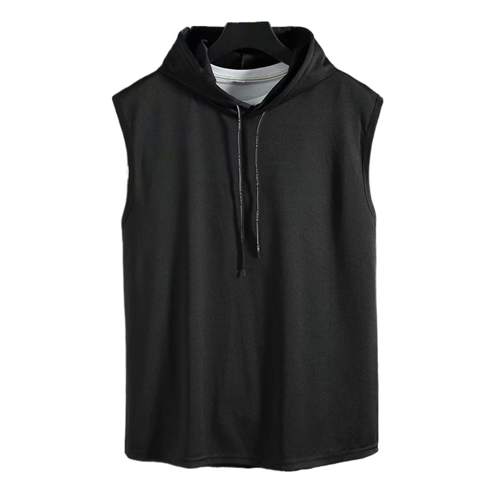 Vest Shirt Daily Bodybuilding Hooded Hoodie Muscle Polyester Sleeveless