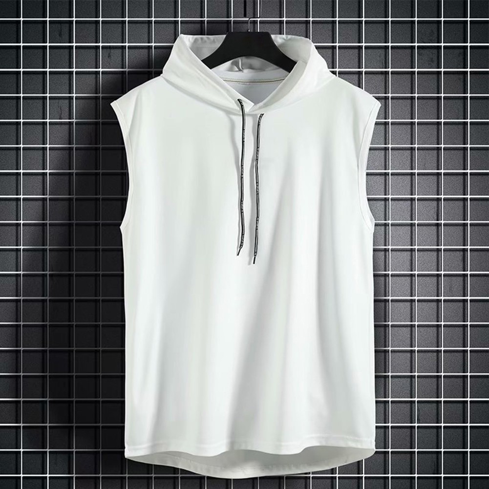 Vest Shirt Daily Bodybuilding Hooded Hoodie Muscle Polyester Sleeveless