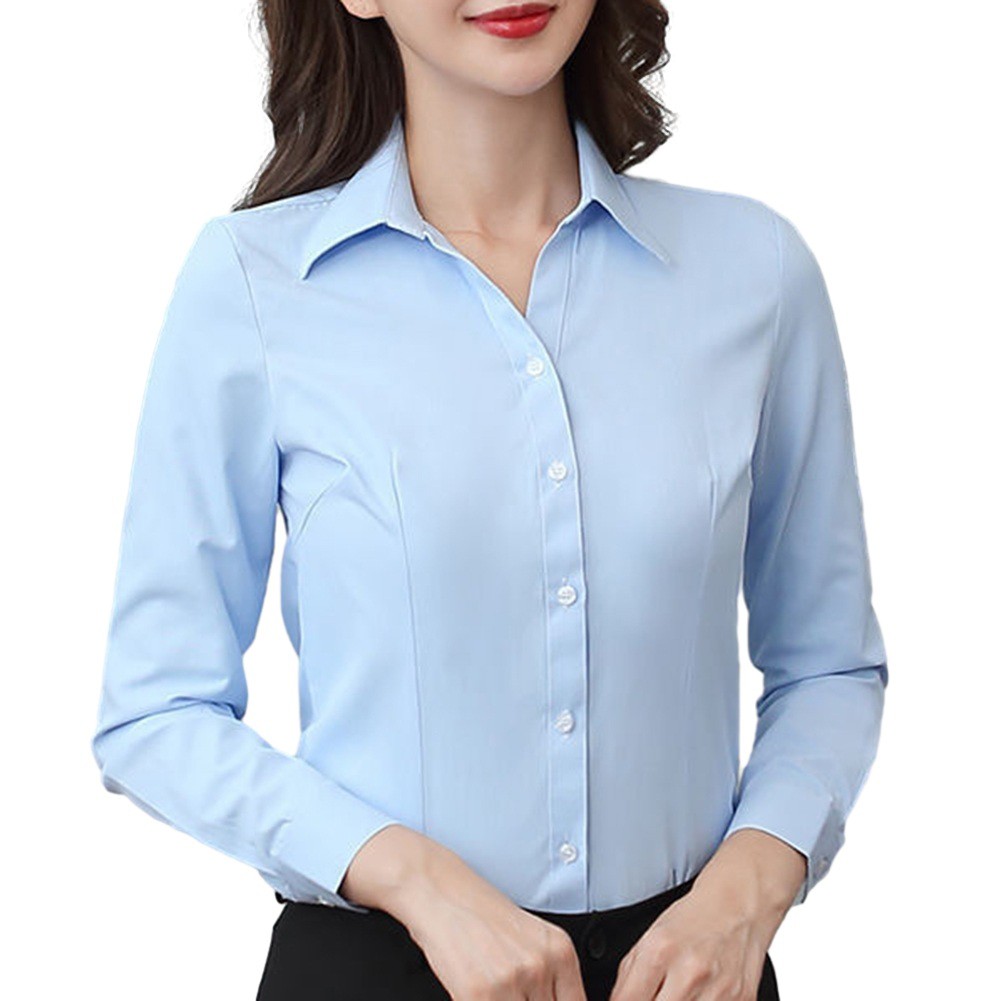 Hot New Tops Blouse Shirt Women Business Button Up Solid Daily Elegant - Picture 19 of 25