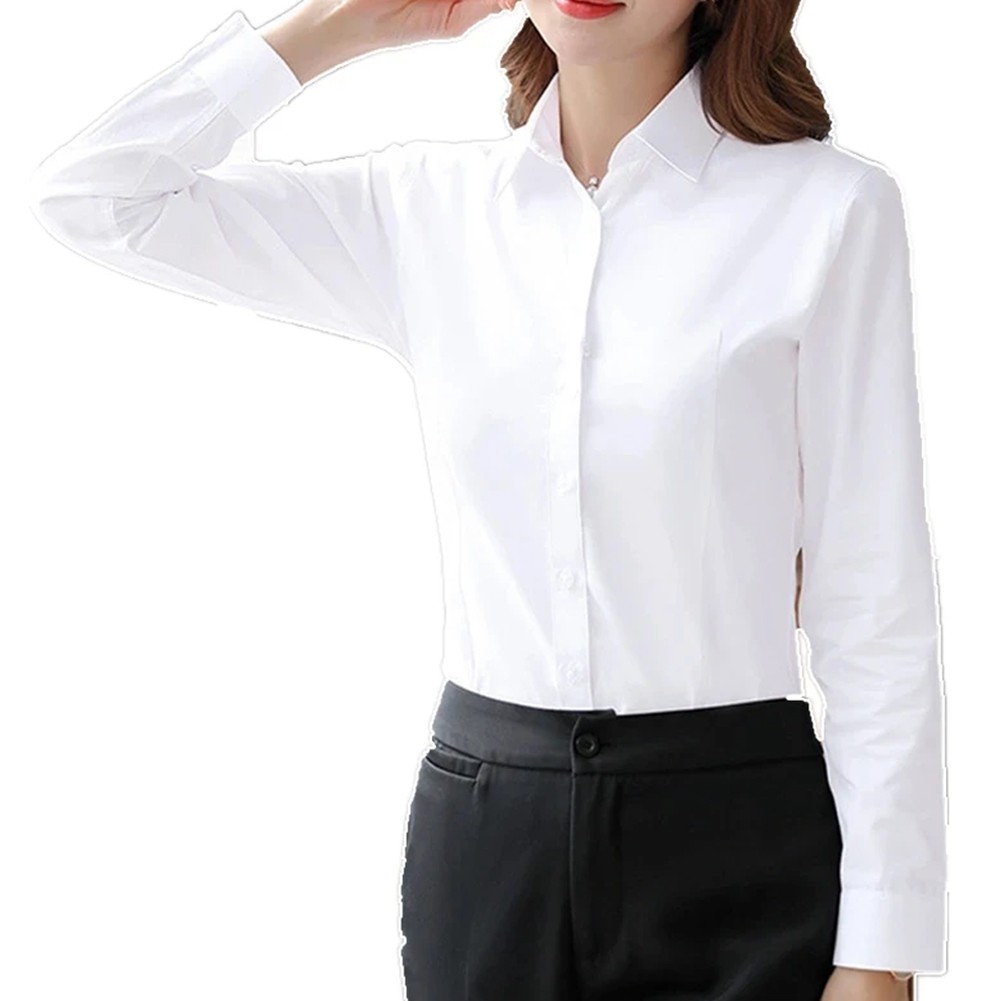 Hot New Tops Blouse Shirt Women Business Button Up Solid Daily Elegant - Picture 15 of 25