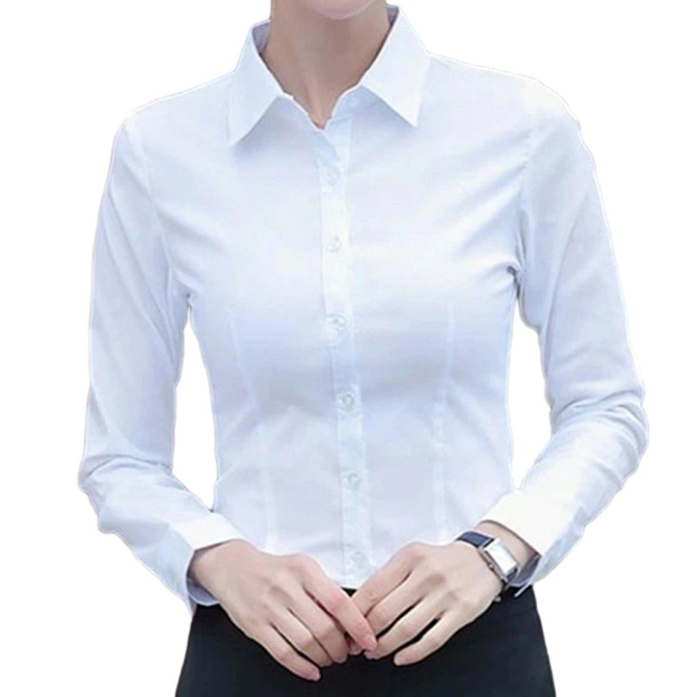 Hot New Tops Blouse Shirt Women Business Button Up Solid Daily Elegant - Picture 13 of 25
