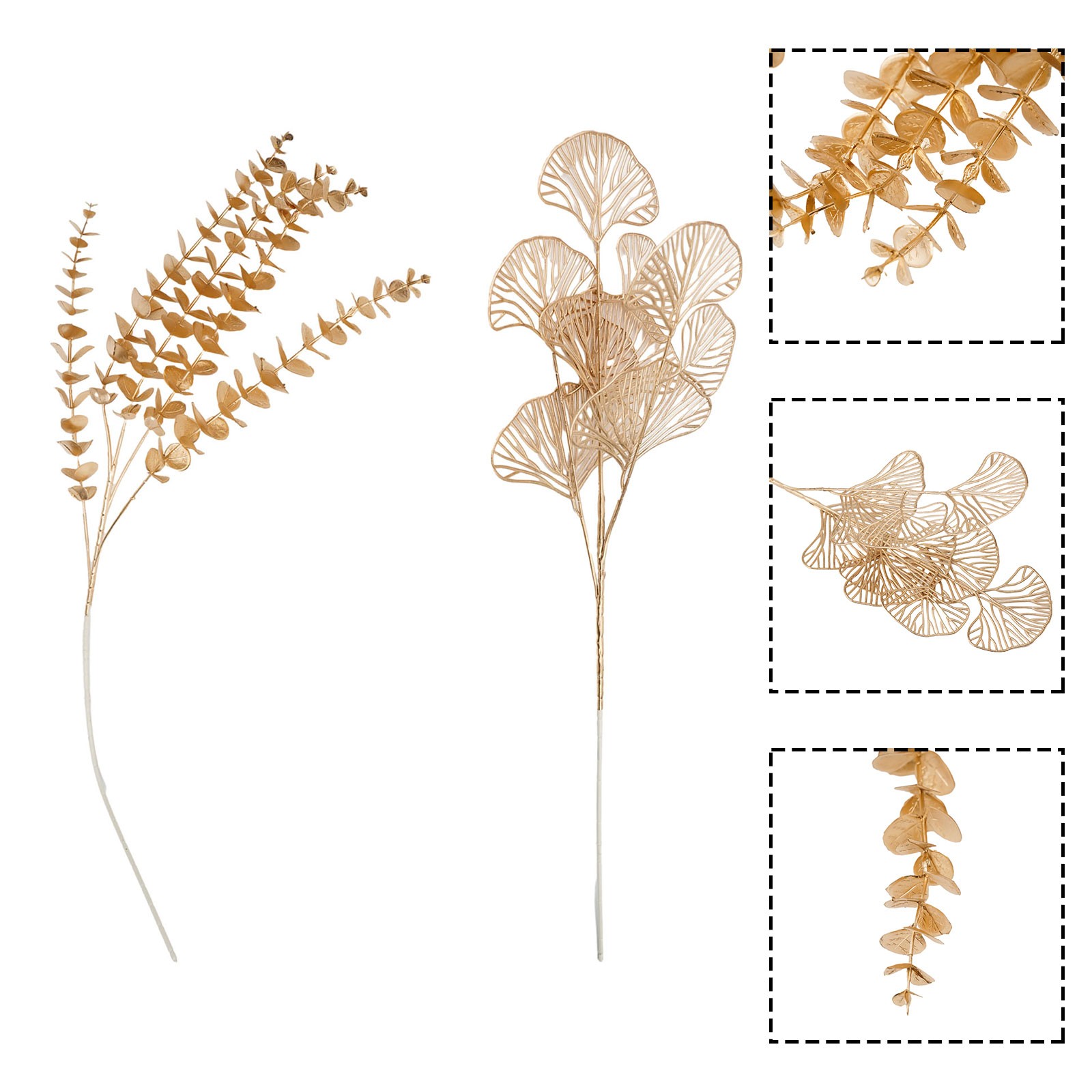 Ventaglio oro colore oro foglia simulato fiore decorazione simulata regali creat - Imagen 22 de 42